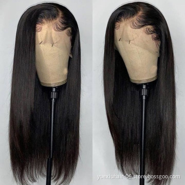 Ready to Ship Brazilian Hair HD Straight Lace Front Wig,Virgin Cuticle Aligned Human Hair Pre Pluck 360 Lace Frontal Wig Vendors